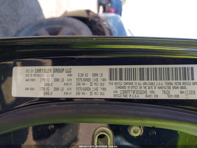 RAM 1500 2015 1C6RR7FT9FS532245 Image 9
