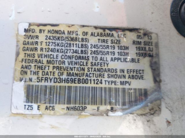 2014 ACURA MDX 5FRYD3H69EB001124 Photo 8