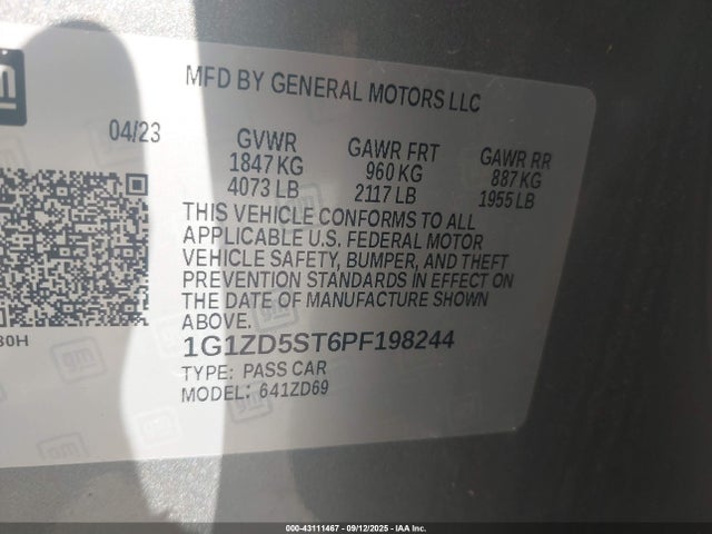 Chevrolet lfv 2023 1G1ZD5ST6PF198244 Image 9