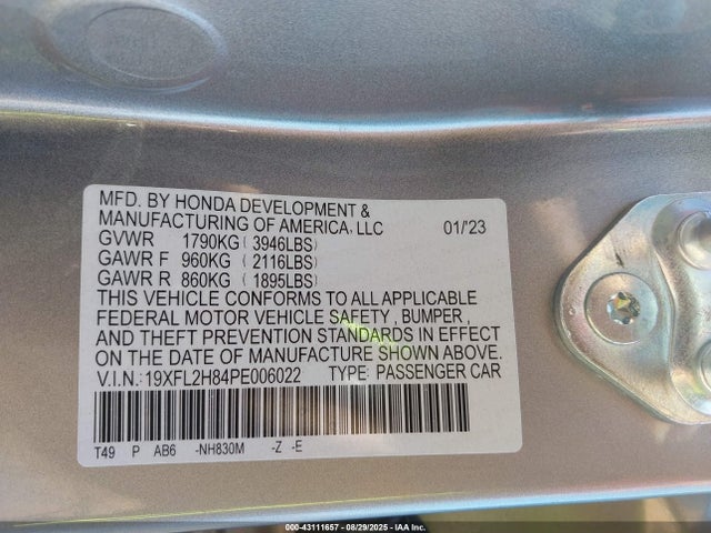 Honda k20c2 2023 19XFL2H84PE006022 Image 9