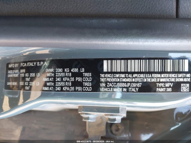 Jeep Renegade 2018 ZACCJBBB9JPJ39167 Image 9