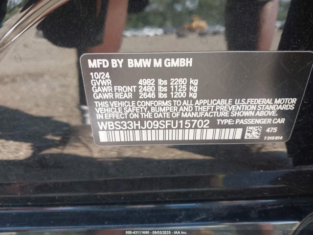 WBS33HJ09SFU15702 BMW M3
