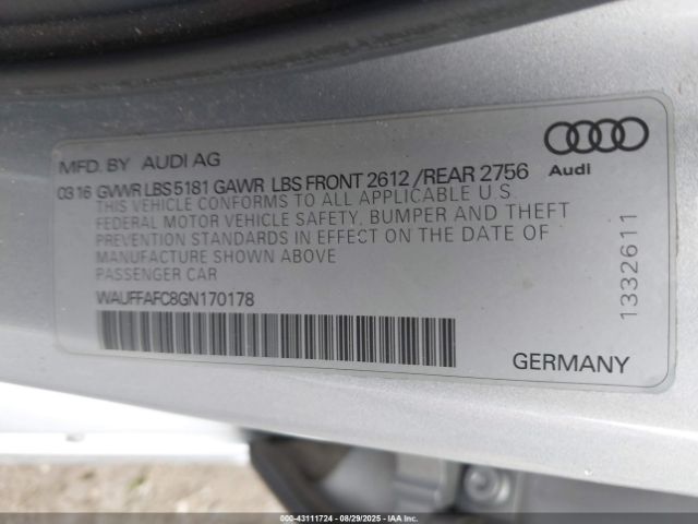 2016 AUDI A6 WAUFFAFC8GN170178 Photo 8