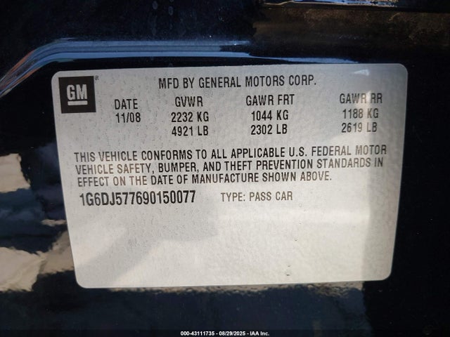 2009 CADILLAC CTS 1G6DJ577690150077 Photo 8