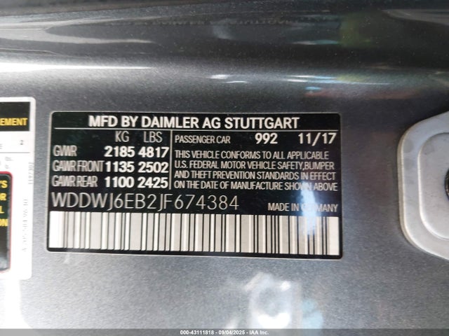 Mercedes-Benz m276 2018 WDDWJ6EB2JF674384 Image 9