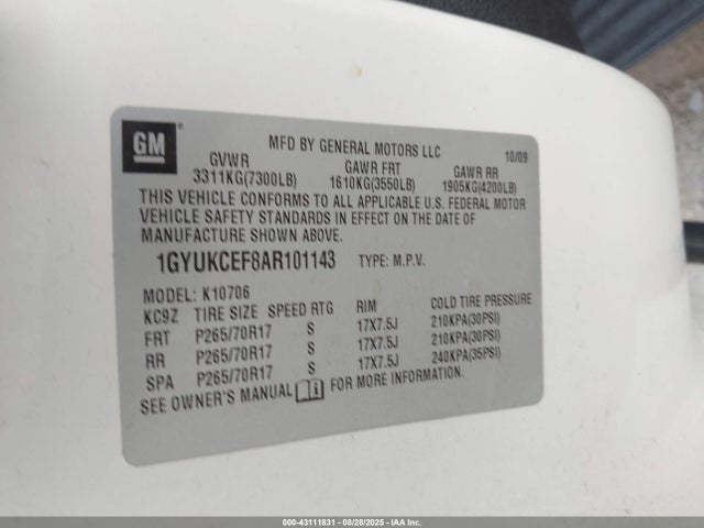 2010 CADILLAC ESCALADE 1GYUKCEF8AR101143 Photo 8