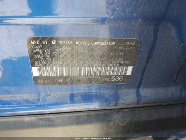 2018 MITSUBISHI ECLIPSE CROSS JA4AT5AA9JZ042044 Photo 8