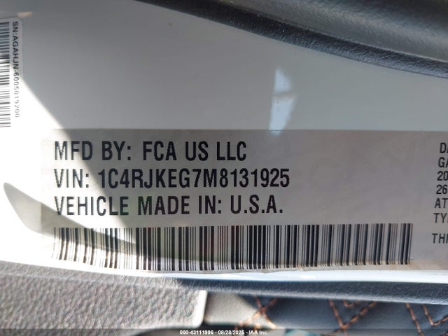 1C4RJKEG7M8131925 Jeep GRAND CHEROKEE L