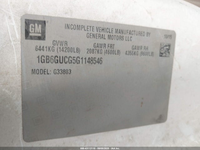 1GB6GUCG5G1148546 Chevrolet l96 - flexible fuel (gas/ethanol), sfi iron