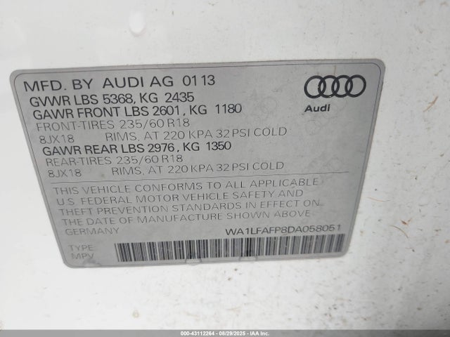 2013 AUDI Q5 WA1LFAFP8DA058051 Photo 8