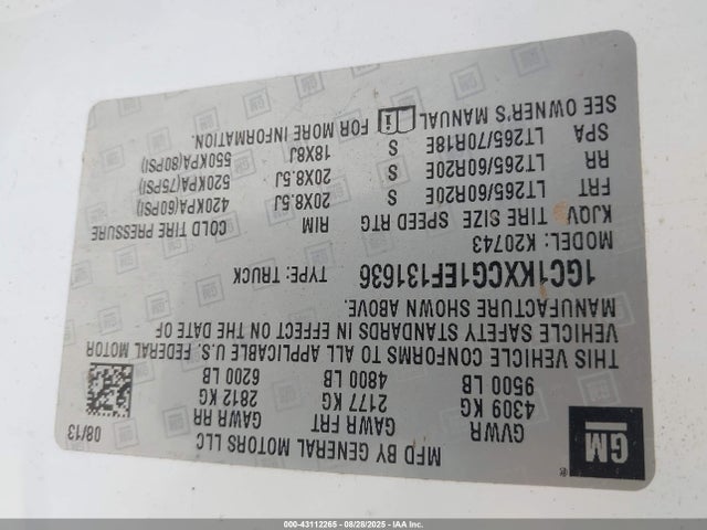 1GC1KXCG1EF131636 Chevrolet l96