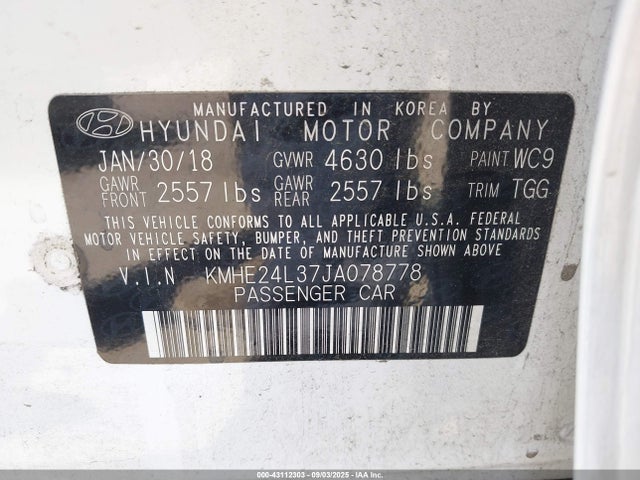 Hyundai gdi nu 2018 KMHE24L37JA078778 Image 9