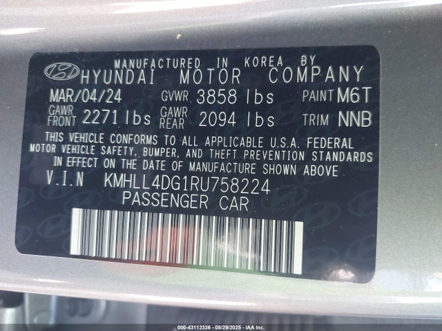 KMHLL4DG1RU758224 Hyundai mpi nu pe