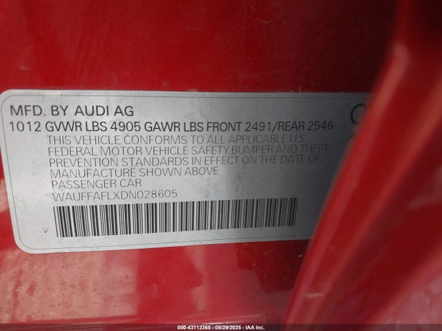 2013 AUDI A4 WAUFFAFLXDN028605 Photo 8