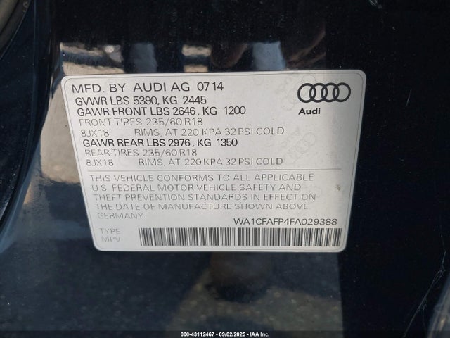 2015 AUDI Q5 WA1CFAFP4FA029388 Photo 8