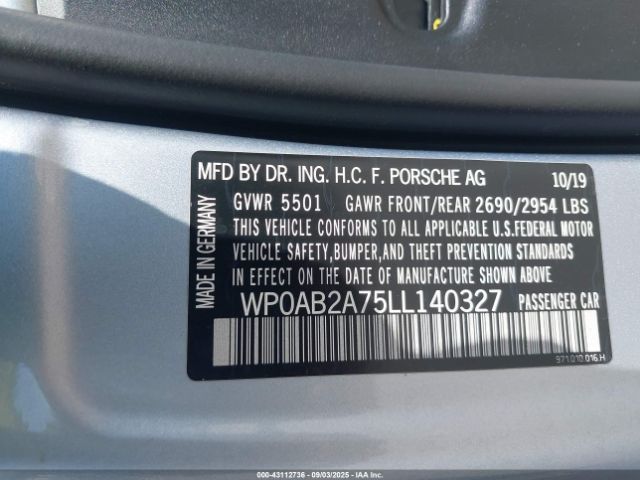 2020 PORSCHE PANAMERA WP0AB2A75LL140327 Photo 8