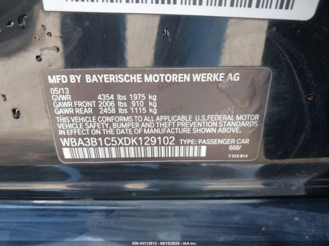 2013 BMW 320I WBA3B1C5XDK129102 Photo 8