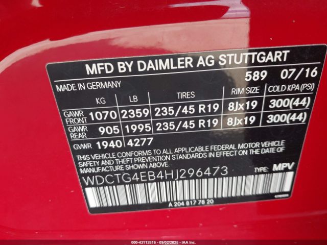 2017 MERCEDES-BENZ GLA 250 WDCTG4EB4HJ296473 Photo 8