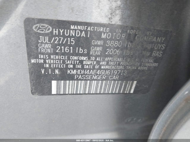 Hyundai dohc mpi nu 2016 KMHDH4AE4GU619713 Image 9