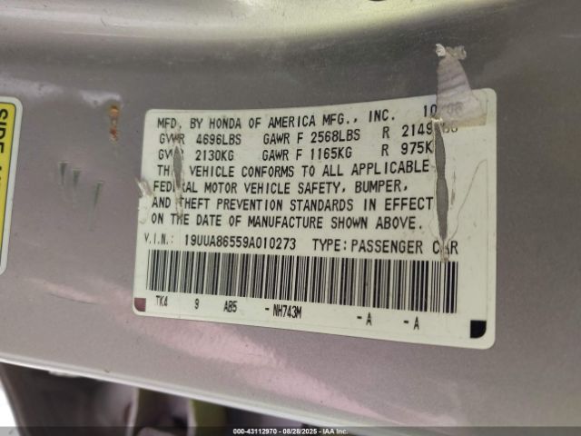 2009 ACURA TL 19UUA86559A010273 Photo 8