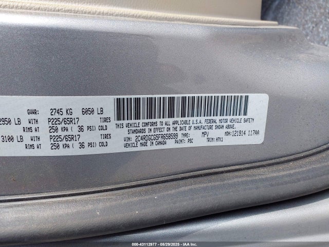 2C4RDGCG5FR658599 Dodge 2015