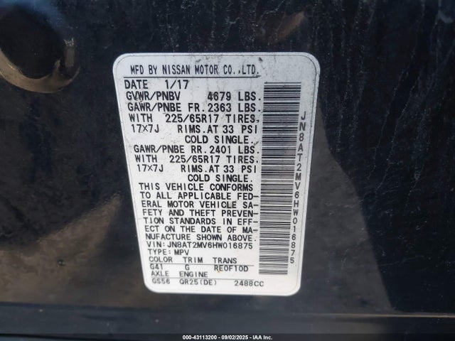 Nissan 2017 2017 JN8AT2MV6HW016875 Image 9