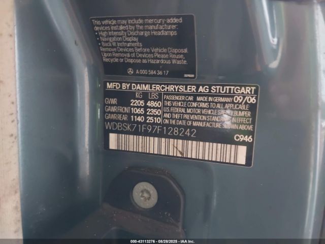 2007 MERCEDES-BENZ SL 550 WDBSK71F97F128242 Photo 8