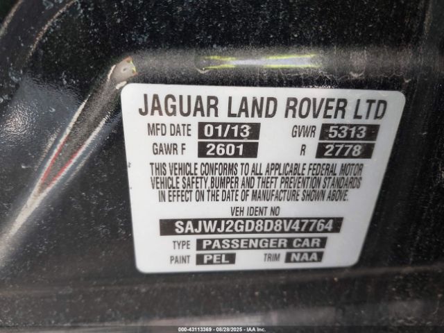 2013 JAGUAR XJ SAJWJ2GD8D8V47764 Photo 8