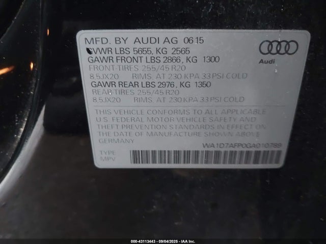 2016 AUDI Q5 WA1D7AFP0GA010789 Photo 8