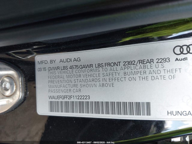 2015 AUDI A3 WAUEFGFF2F1122223 Photo 8