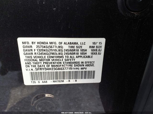 2016 ACURA MDX 5FRYD4H23GB037719 Photo 8