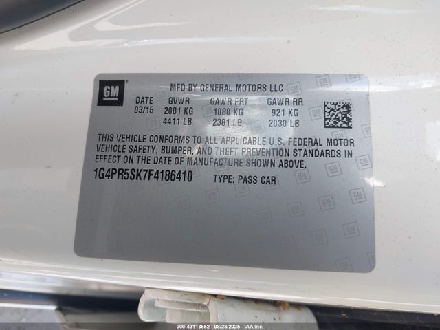 1G4PR5SK7F4186410 Buick lea