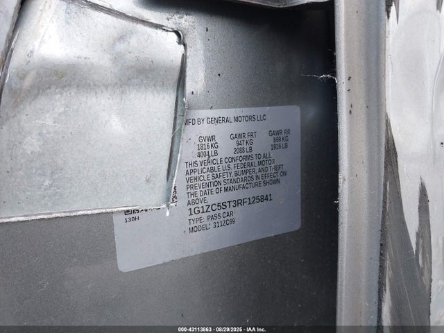1G1ZC5ST3RF125841 Chevrolet lfv