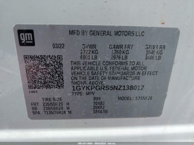 2022 CADILLAC XT6 1GYKPGRS5NZ138017 Photo 8