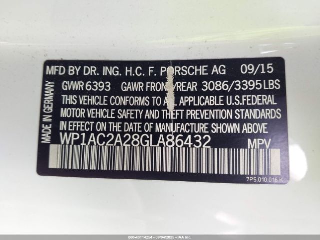 2016 PORSCHE CAYENNE WP1AC2A28GLA86432 Photo 8