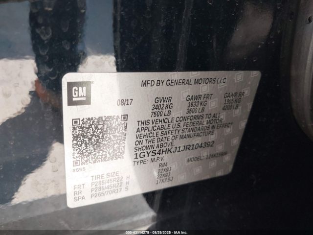 2018 CADILLAC ESCALADE ESV 1GYS4HKJ1JR104392 Photo 8