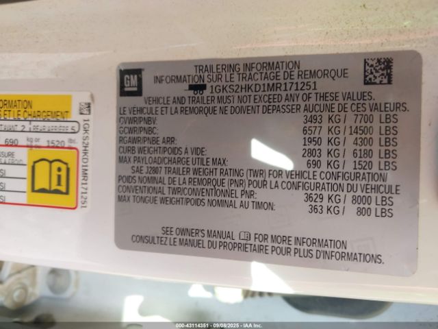 2021 GMC YUKON XL 1GKS2HKD1MR171251 Photo 8