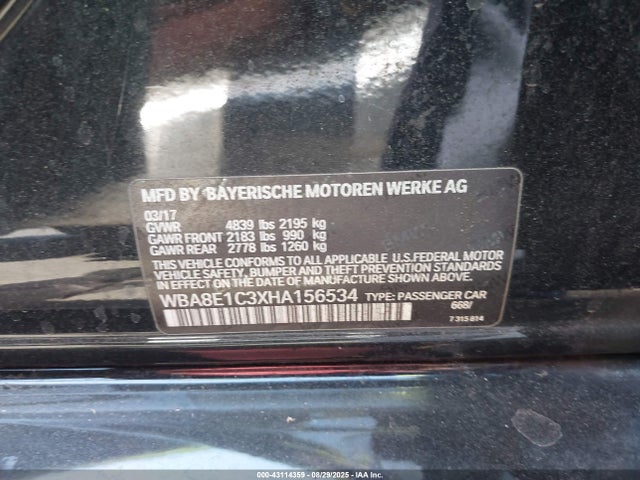 WBA8E1C3XHA156534 BMW 330e