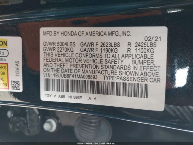 2021 ACURA TLX 19UUB6F41MA008893 Photo 8