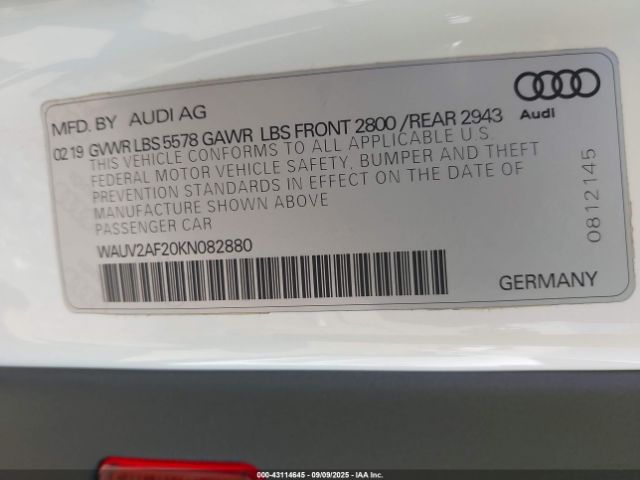 2019 AUDI A7 WAUV2AF20KN082880 Photo 8