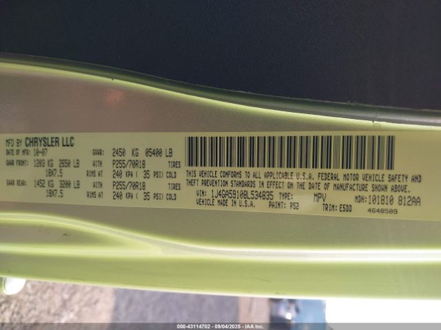 2008 JEEP WRANGLER 1J4GA59108L534835 Photo 8