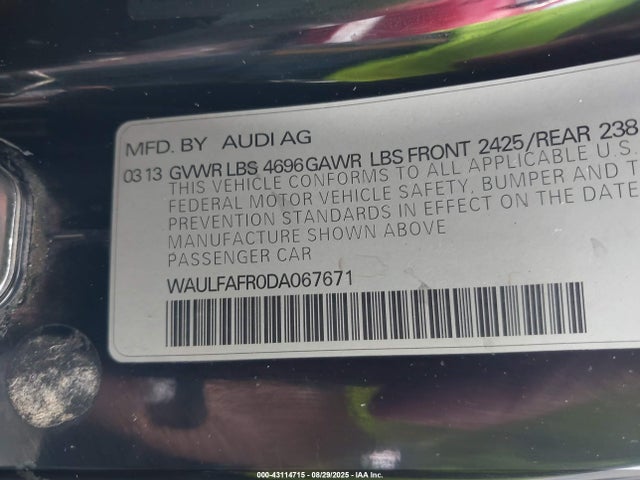 2013 AUDI A5 WAULFAFR0DA067671 Photo 8