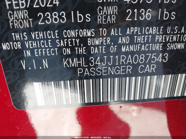 KMHL34JJ1RA087543 Hyundai gdi nu pe