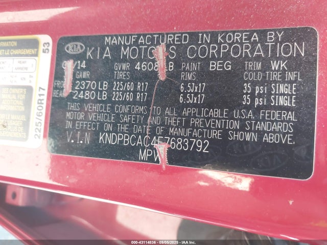 KIA dohc gdi theta ii 2015 KNDPBCAC4F7683792 Image 12