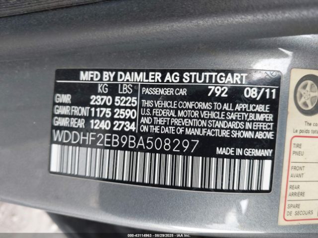 2011 MERCEDES-BENZ E 350 BLUETEC WDDHF2EB9BA508297 Photo 8