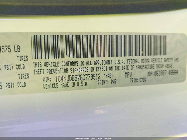 Jeep Compass 2016 1C4NJDBB7GD779912 Image 9
