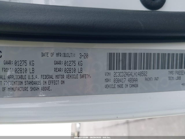 Dodge Challenger 2020 2C3CDZAG4LH148562 Image 9