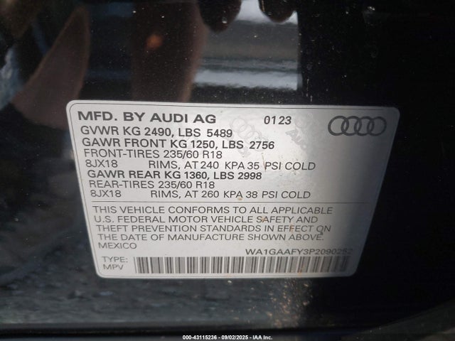 2023 AUDI Q5 WA1GAAFY3P2090252 Photo 8