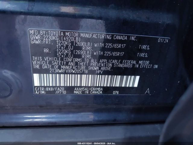 2024 TOYOTA RAV4 HYBRID 2T3RWRFVXRW205718 Photo 8