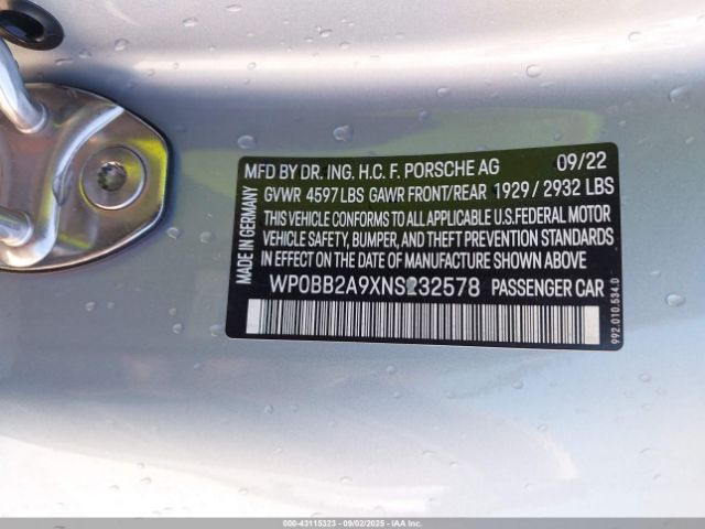 2022 PORSCHE 911 WP0BB2A9XNS232578 Photo 8